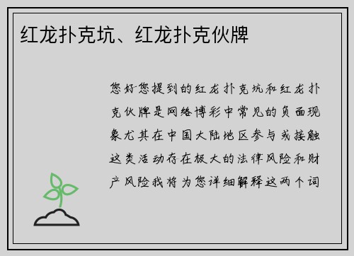 红龙扑克坑、红龙扑克伙牌